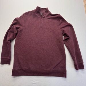 Croft & Barrow 1/4-Zip Pullover Sweater Men's Medium Burgandy Extra Soft